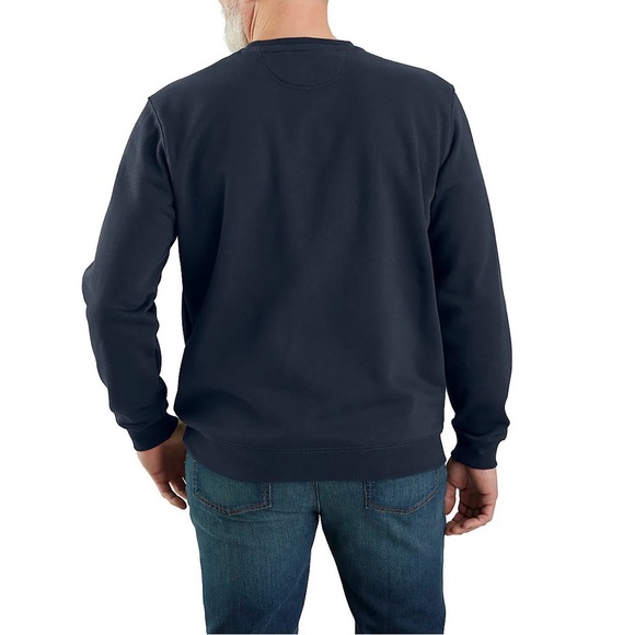 Carhartt Loose Fit Midweight Crewneck Sweatshirt Men’s Navy Size Large - Picture 2 of 7